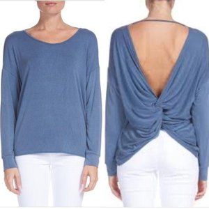 ELAN Open Twist Back Top Jersey Long Sleeve NWT
